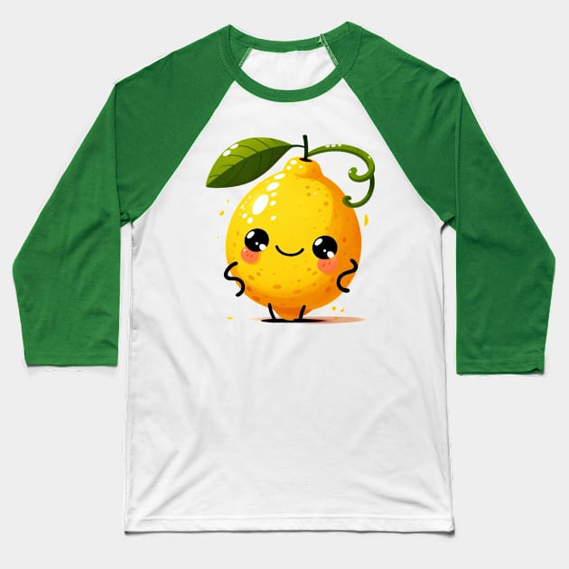 Cute Lemon Baseball T-Shirt by Dmytro